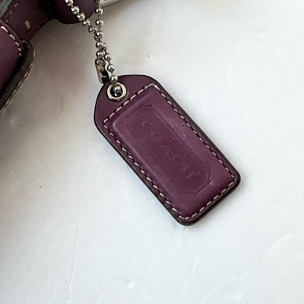 Coach Tan Signature Canvas Crossbody with Plum Leather Trim - Picture 4 of 6